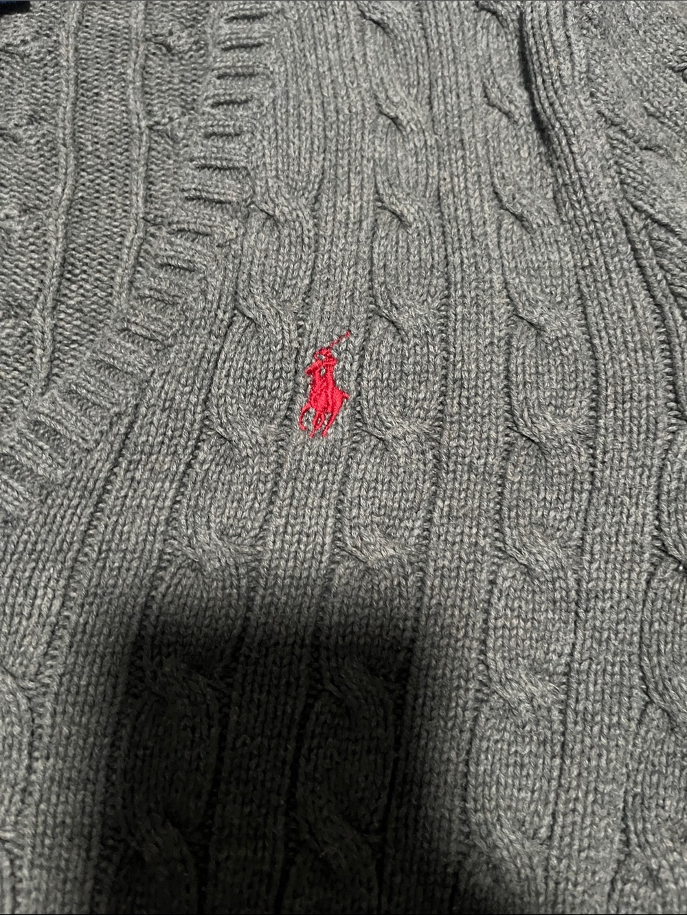 Ralph Lauren women’s grey v neck with red pony. - Picture 2 of 6